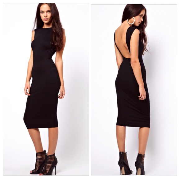 ASOS Dresses & Skirts - Asos black midi dress with square back